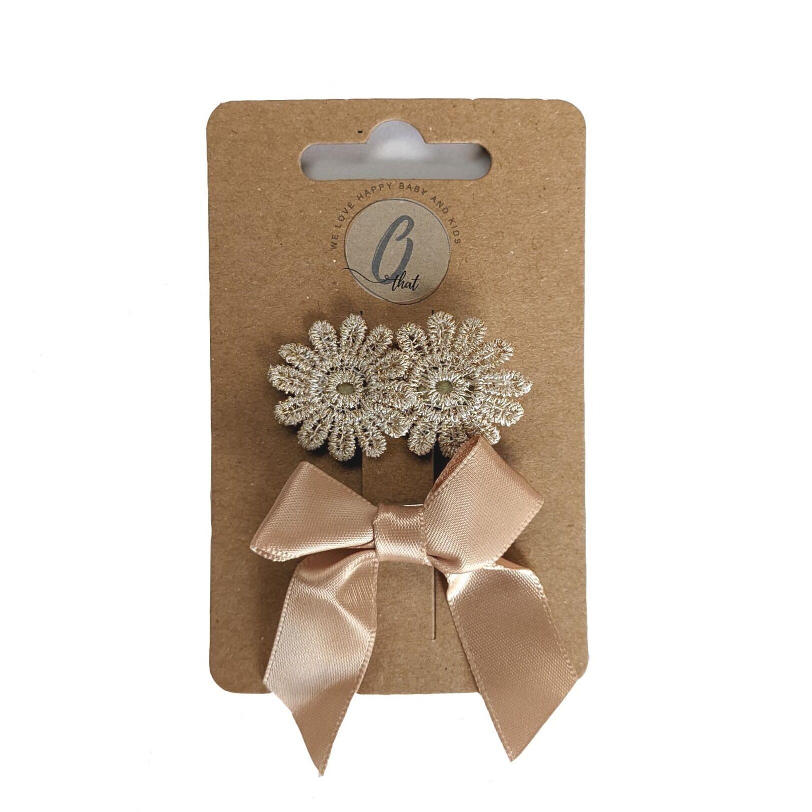 Fermaglio per capelli in pizzo con margherita/fiocco