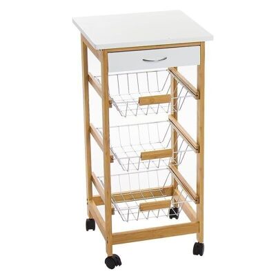 CARRO AUXILIAIRE COCINA BAMBU BLANCO -KIT HH291020