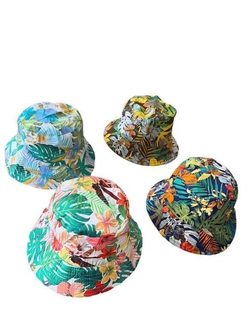 Sombrero Sintético de Colorido Diseño de Hojas y Talla Única