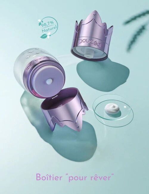Boitier rechargeable pour crèmes de soins de peau - Pour rêver (design couronne, rose)