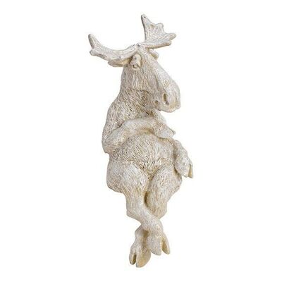Tabouret Edge elk assis en poly blanc avec paillettes (L / H / P) 9x24x12cm