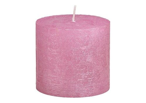 Kerze Shimmer Finish aus Wachs Pink/Rosa (B/H/T) 10x9x10cm