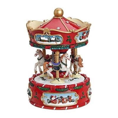 Music box carousel, poly (W / H / D) 10x18x10 cm