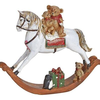 Rocking horse made of poly white (W / H / D) 13x11x2cm