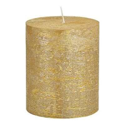 Finitura luccicante di candela in cera d'oro (L / A / P) 10x12x10 cm