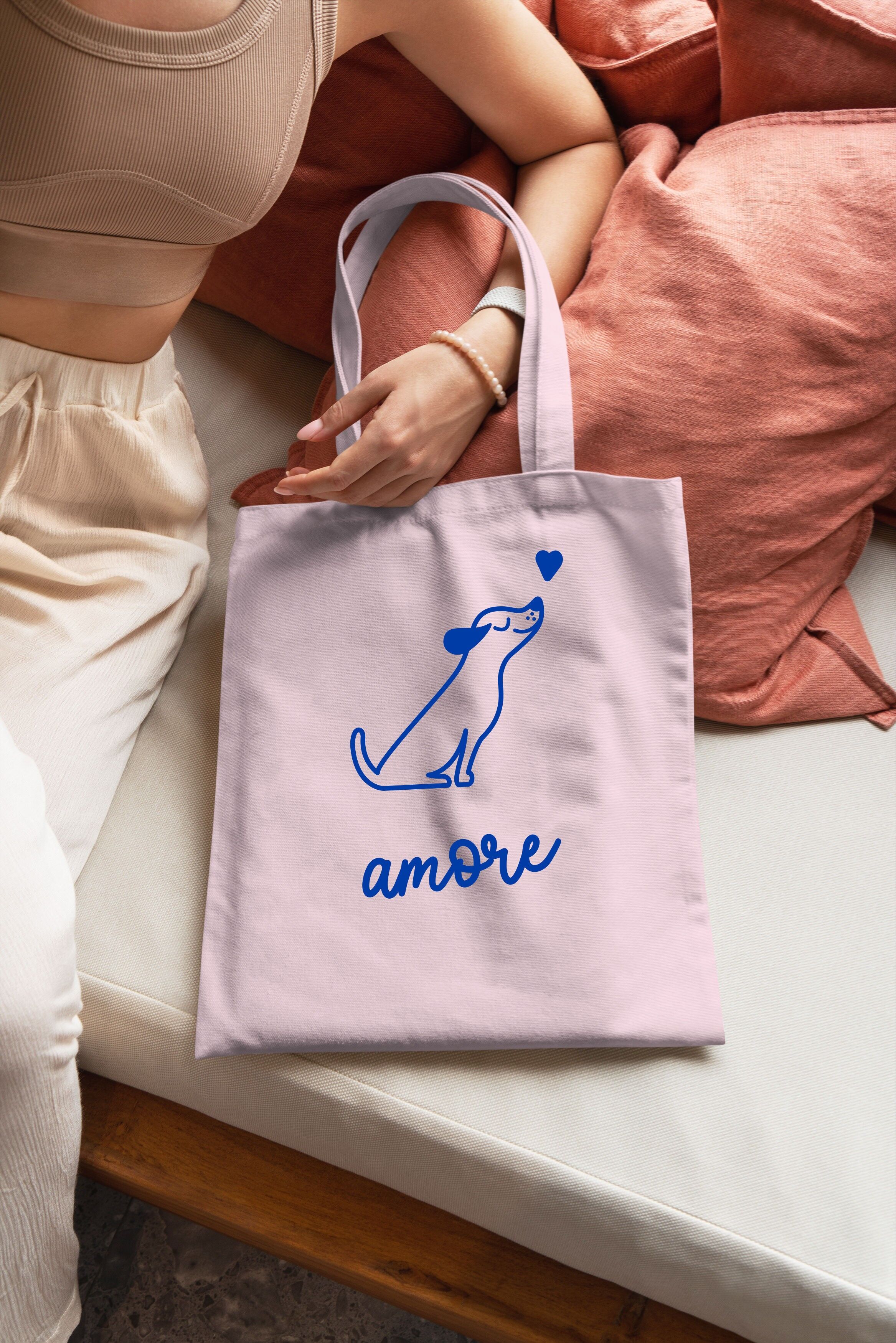 Bolsa de algodón orgánico para perro AMORE – shopper serigrafiado