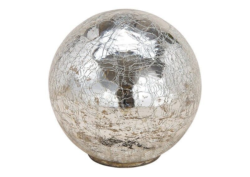 Bola expositora de cristal plateado (An / Al / Pr) 13x12x13cm