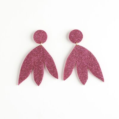 SUSANNA Pink Glitter Earrings