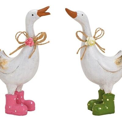 Goose with rubber boots made of poly white double, (W / H / D) 5x19x11cm