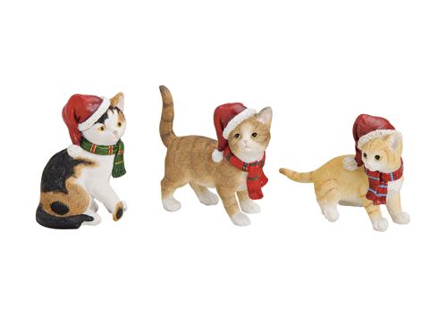 Katze mit Weihnachtsmütze aus Poly