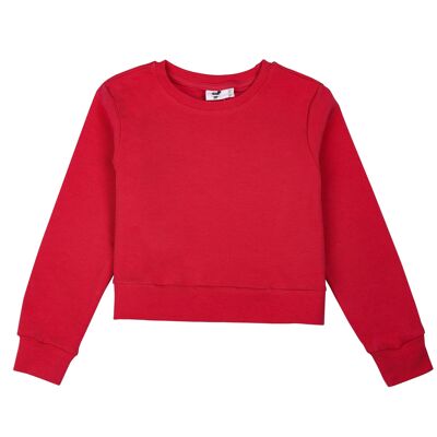 Rosafarbenes Mädchen-Sweatshirt aus Baumwolle