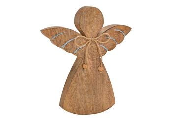 Stand ange en bois de manguier marron (L/H/P) 22x26x3