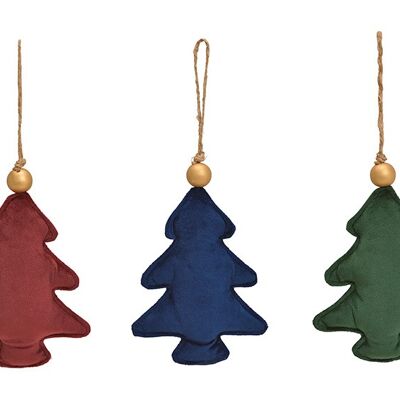 Percha para árbol de Navidad de tejido burdeos