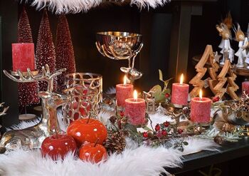 Support de sapin de Noël avec décor étoile en métal en bois de manguier marron (L/H/P) 21x28x6cm 2