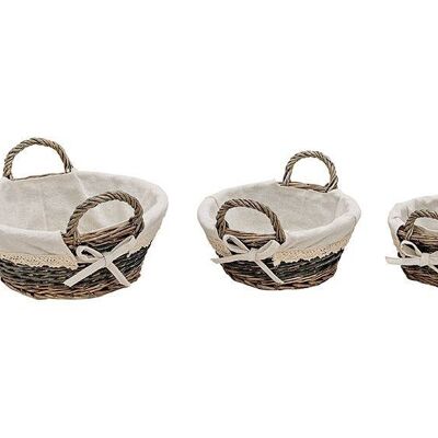 Basket set, wicker, beige, set of 3, (W / H / D) 30x16x28cm