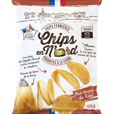 CHIPS EN N'ORD AUX EPICES DE RIBS 125G