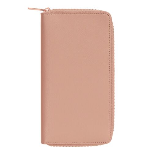 Leather travel wallet with zip sgntr 1