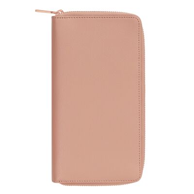 Leather travel wallet with zip sgntr 1