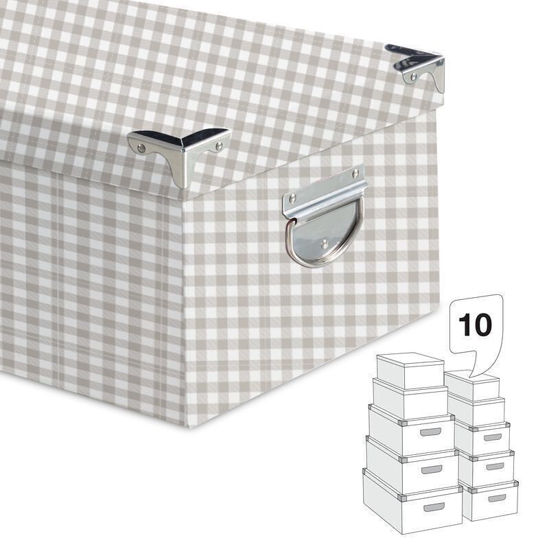 JUEGO 10 CAJAS CANT.VICHY GRIS HH2847484