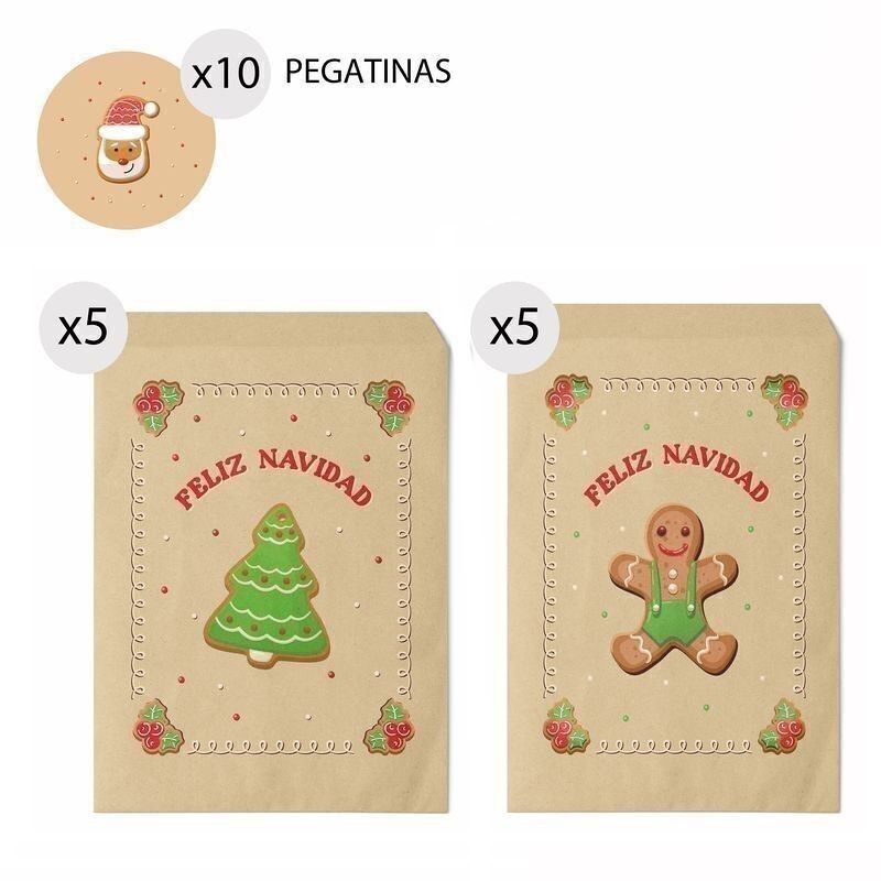 NAVIDAD - 10ER-GESCHENKPACKE 13X16 SÜßE WEIHNACHTEN HH304156