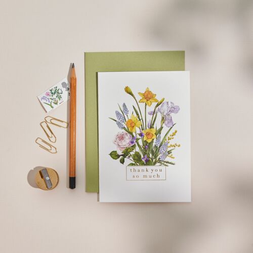 Bountiful Blooms - Thank you so much - Greeting Card