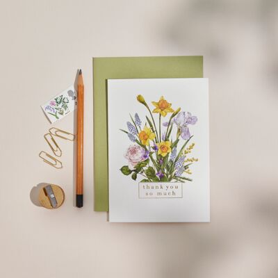 Bountiful Blooms - Thank you so much - Greeting Card