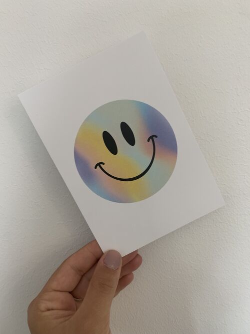 Smiley bunt -  postkarte
