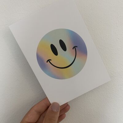 Smiley bunt -  postkarte