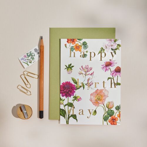 Bountiful Blooms - Happy Birthday - Greeting Card