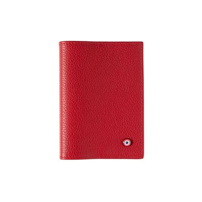 Funda para pasaporte Louis Grainé en rojo rubí