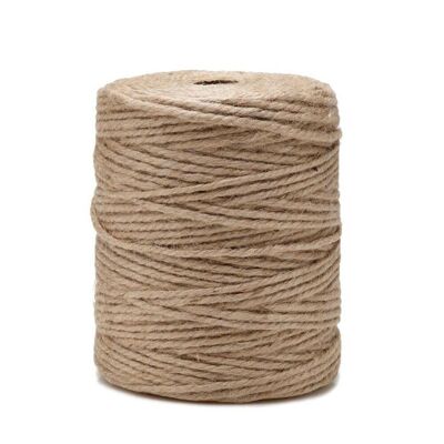 Bobine ficelle en jute naturelle brune - 2mm x 400m - pour le jardinage, bricolage, activités manuelles