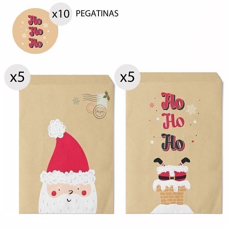 NAVIDAD - JUEGO DE 10 SOBRES DE REGALO 16X24 NAVIDAD HH304132