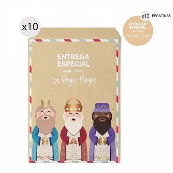 NAVIDAD - JUEGO DE 10 SOBRES DE REGALO 16X24 REYES MAGOS HH304180