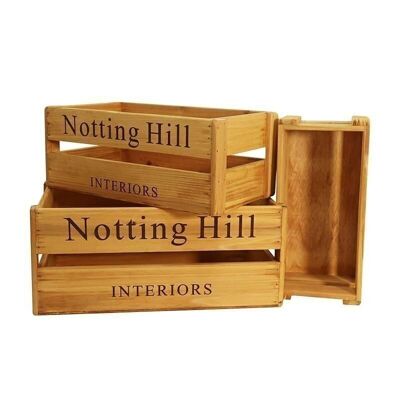 JUEGO DE 3 CAJAS MADERA MACIZA NOTTING HILL HH307701