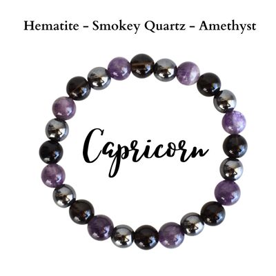 Pulsera del Zodíaco Capricornio, Regalos de Signos del Zodíaco, Regalos del Zodíaco, Cristales de Capricornio, Piedras del Zodíaco, Cristales Curativos Regalo Piedras de Nacimiento de Capricornio