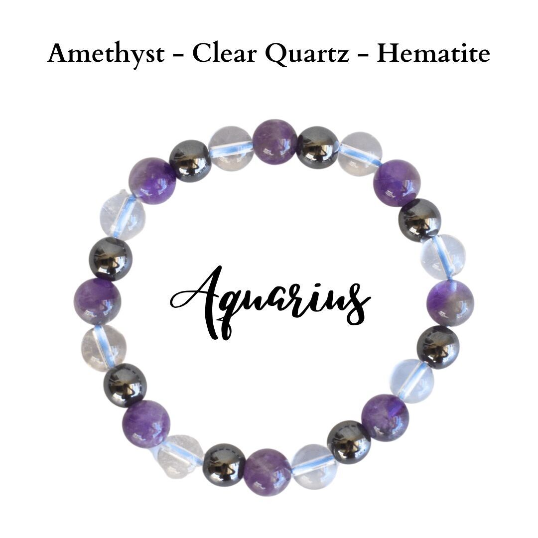 AQUARIUS Zodiac Powerstones Bracelet - The Mala Tree