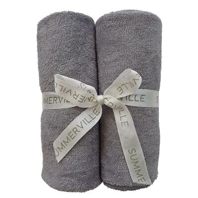 Organic Baby Care Towels 2-pack grey GOTS