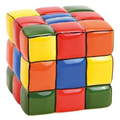 Ceramic money box cube, W10 x D10 x H10 cm