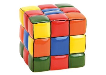 Cube de tirelire en céramique, L10 x P10 x H10 cm