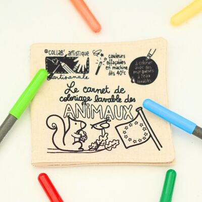 Carnet de coloriage lavable des Animaux d'Europe