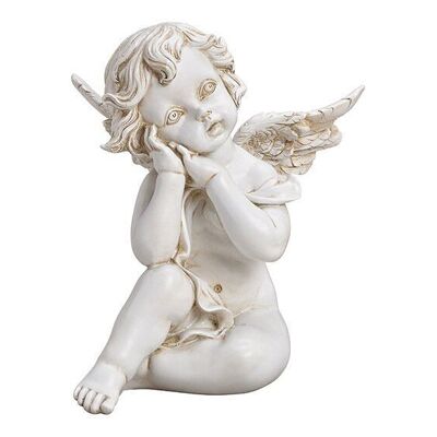 Sitting angel made of poly white (W / H / D) 16x19x16cm