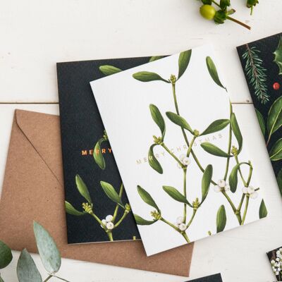 Mistletoe - White - Christmas Card