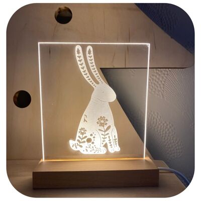 Tarjeta de arte The Hare Luminary con juego de luces LED