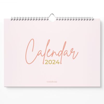 Calendario mensile minimo 2024, A3 e A4, inizio lunedì