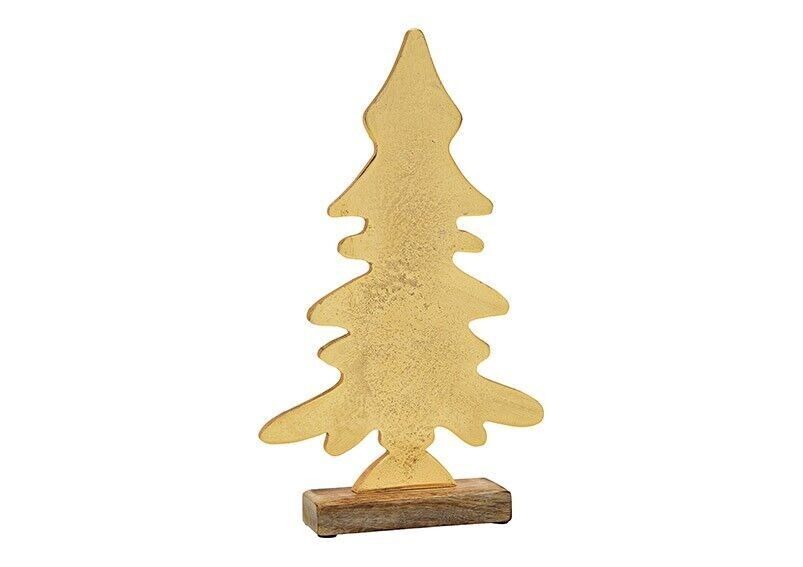 Buy wholesale Christmas tree stand made of mango wood / metal gold (W / H / D) 22x37x5cm
