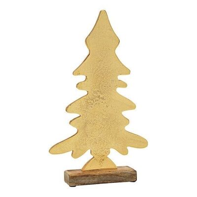 Support de sapin de Noël en bois de manguier / métal doré (L / H / P) 22x37x5cm