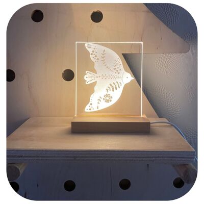Il biglietto artistico Luminary Bird con set di luci a LED