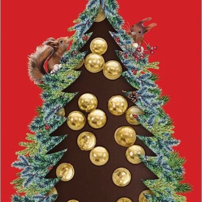 Zartbittere Tafelschokolade und Inklusive goldener Weihnachtsschokolade-Dragees