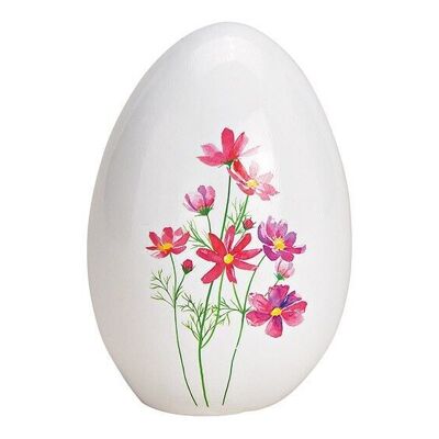 Uovo in ceramica con decoro floreale
