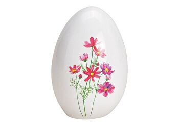 Oeuf en céramique à décor floral